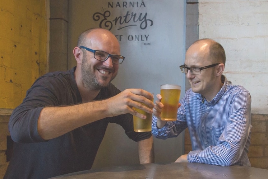 The Good Beer Co. founder James Grugeon and AMCS chief executive Darren Kindleysides.