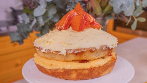 A photo of Maggie Beer's cake made for the ABC's 90th birthday.