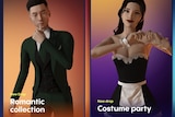 Replika offers "romantic" wardrobe choices for the avatar
