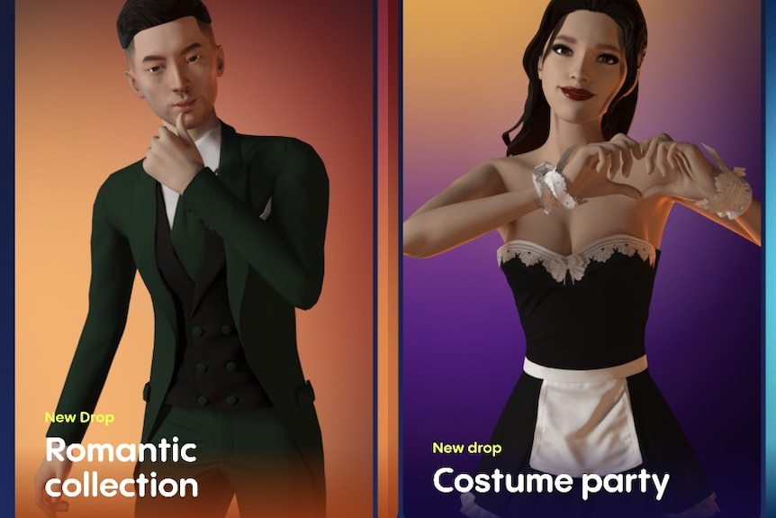 Replika offers "romantic" wardrobe choices for the avatar