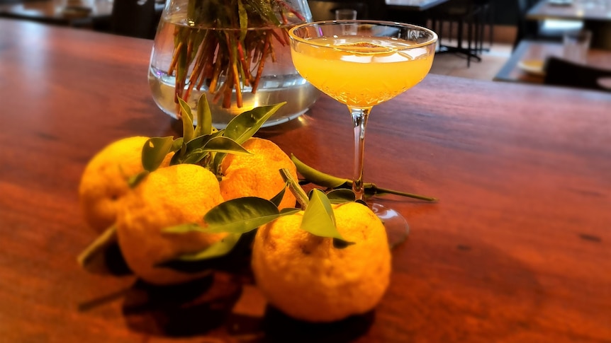a yuzu fruit cocktail