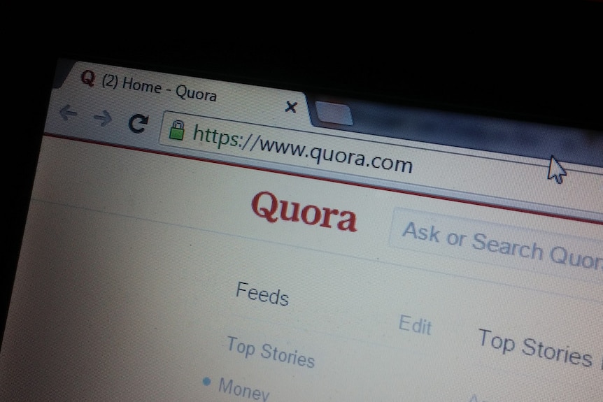 Screenshot of Quora's website URL.