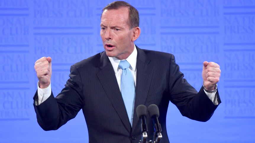 Tony Abbott speaking at National Press Club