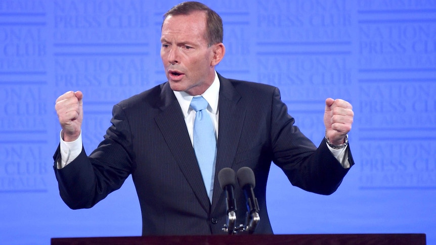 Tony Abbott speaking at National Press Club