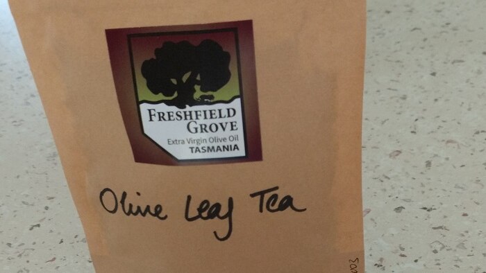 Olive leaf tea from Freshfields Grove olive orchard in Southern Tasmania