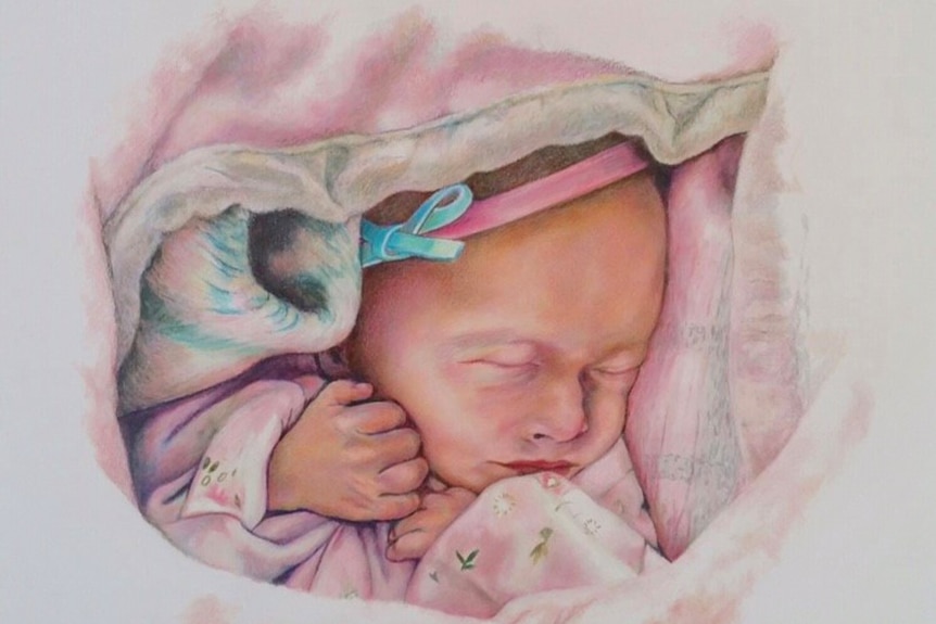 An artist's impression of baby Mia Rosenthal