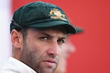 Phil Hughes looks on during Test against Pakistan