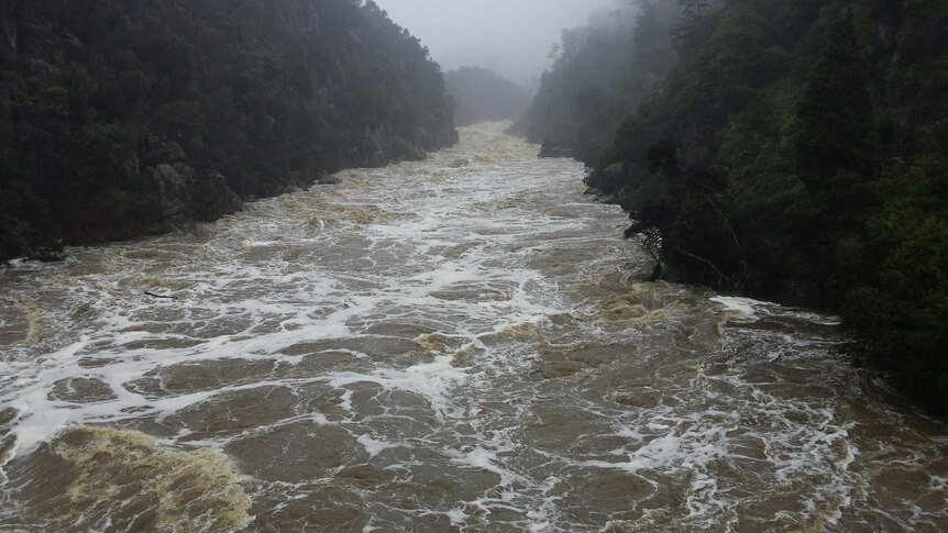 Flooding in Launceston's Cataract Gorge