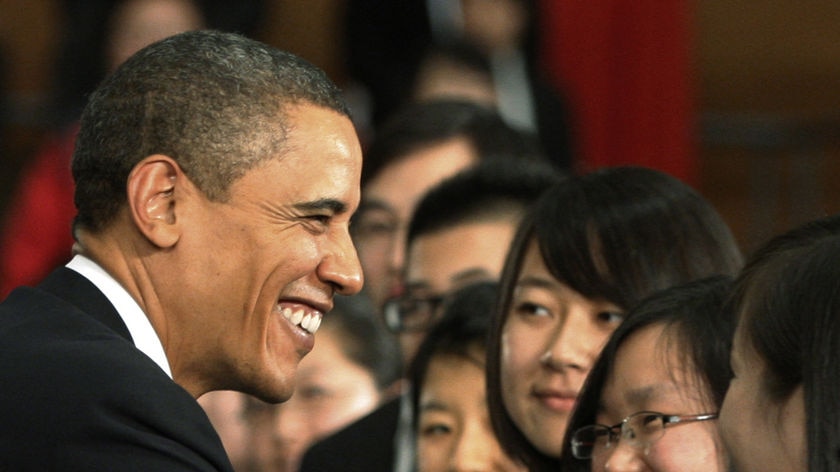 Working together: Mr Obama told the students the US saw China as an important partner