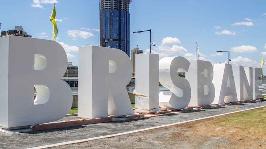 The replica Brisbane sign is back in place at South Bank.