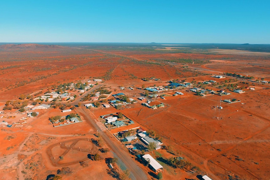Red earth of the Yalgoo townsite from above