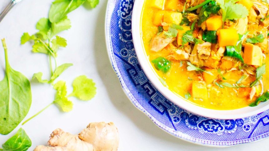 Curry made with turmeric for a story about how to use turmeric and its benefits