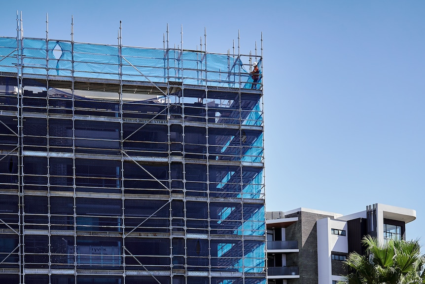 Construction site scaffolding.