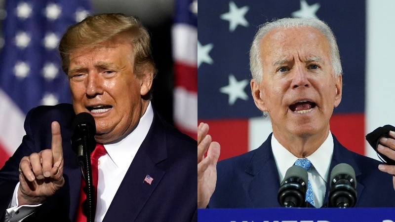 Composite image of US president Donald Trump and Democratic nominee Joe Biden