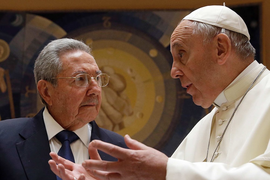 Pope Francis and Raul Castro