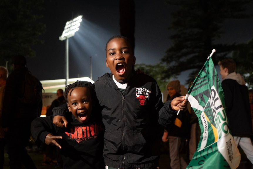 Jamaican kids keen for the game. 