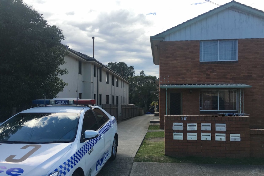 Counter-terrorism police search a unit on Renown Ave at Wiley Park in Sydney's south west.