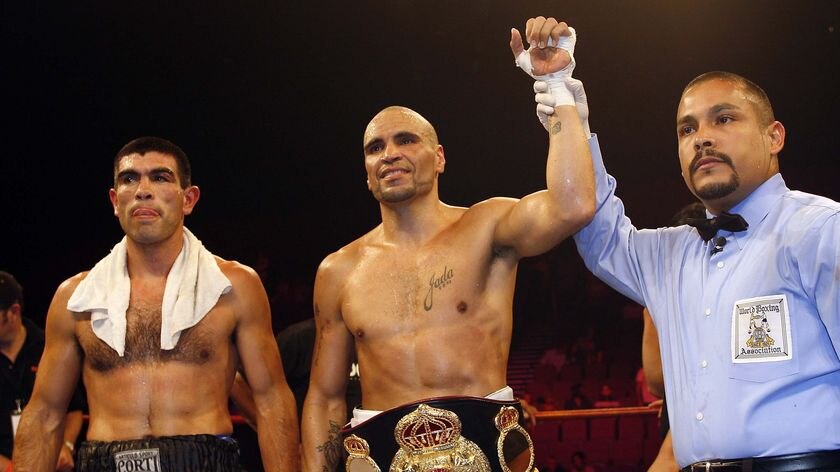 Talking the talk ... Anthony Mundine (c)