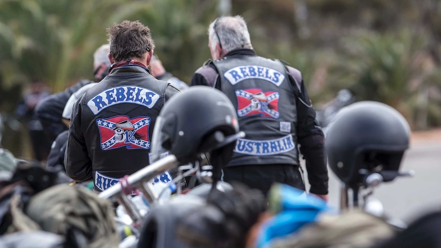 Members of the Rebels motorcycle gang