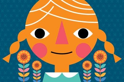 A book cover showing a cartoon image of a girl with flowers.