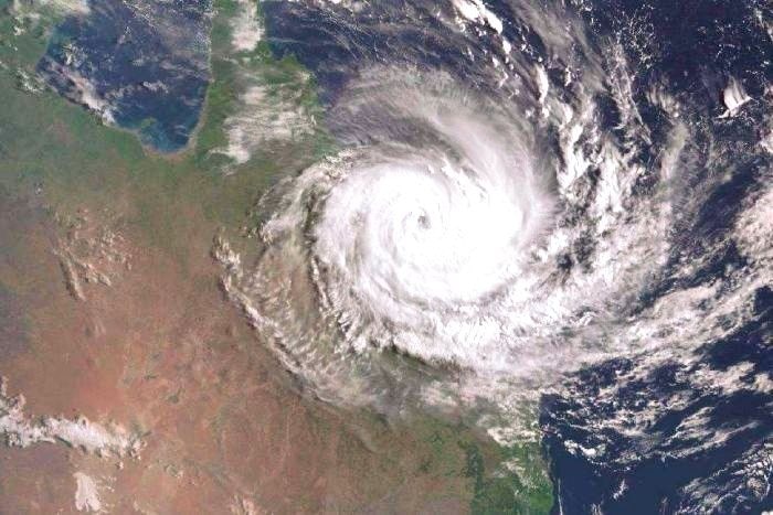 Satellite image of Tropical Cyclone Debbie