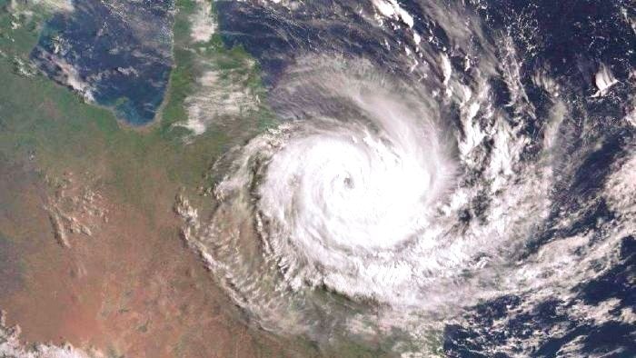 Satellite image of Tropical Cyclone Debbie
