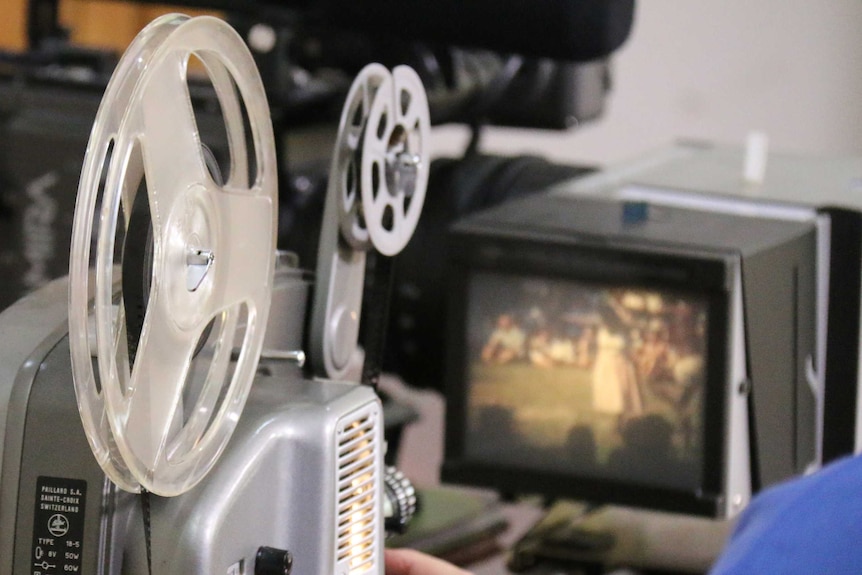 Salvatore Finocchiaro digitising his father's old 8mm films of Darwin life
