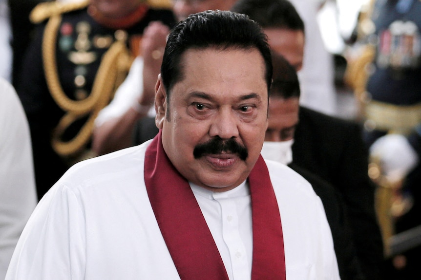 Sri Lanka's Prime Minister Mahinda Rajapaksa during his swearing in ceremony