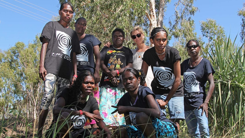 The all-female girl group Ripple Effect posing at Barunga Festival.