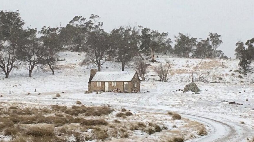 Snow covers the terrain at Jindabyne in June.