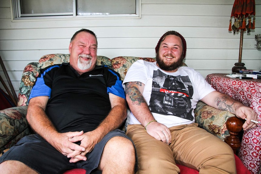 Mal Coutts and Mitch Binkerton share a laugh.