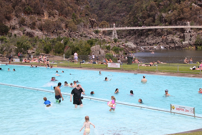 Swimmers at Launceston Basin