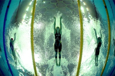 Stephanie Rice competing in the 2008 Beijing Olympic Games