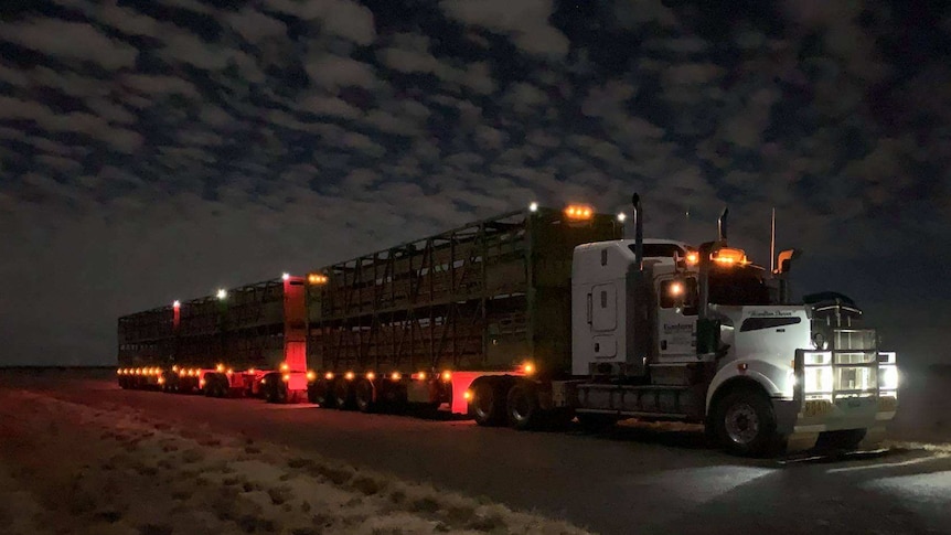 Truck pulled up at night time