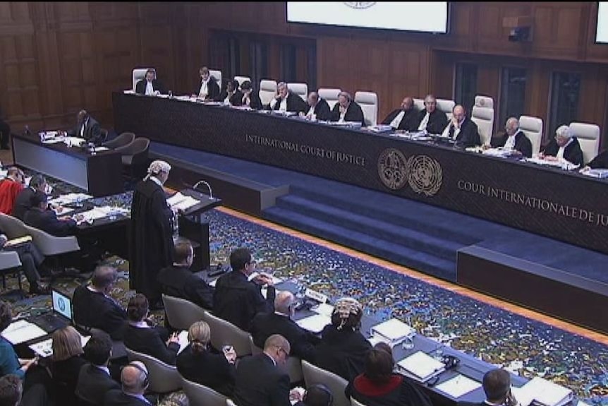 Australia presents its argument in the case at the court in The Hague.