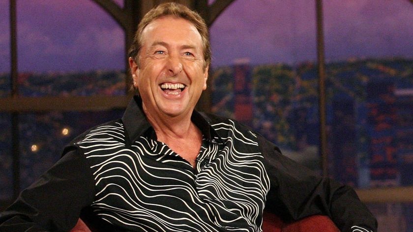 Actor, and former member of Monty Python, Eric Idle, shares a laugh during a segment of 'The Late Late Show with Craig Ferguson' in Los Angeles on September 13, 2007.