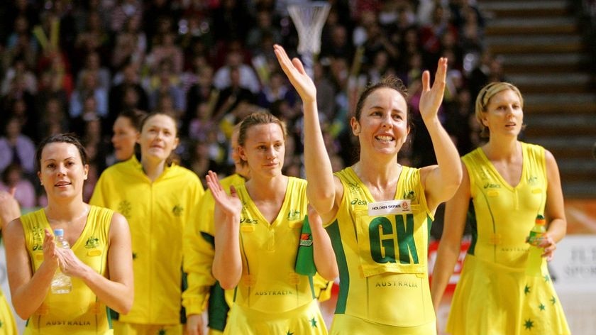 Liz Ellis and the Australians salute the crowd