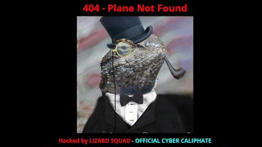 An image of a lizard wearing a top hat and a monocle shows on Malaysian Airlines' website