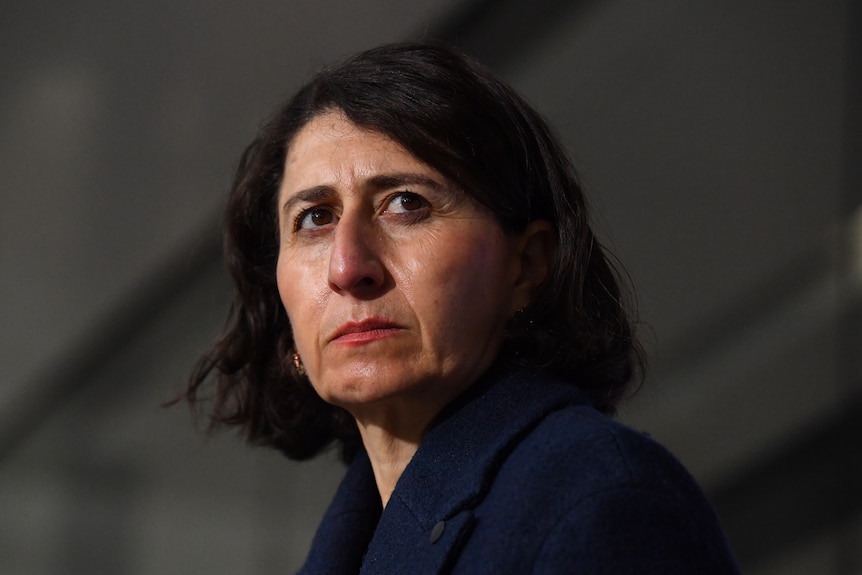 Gladys Berejiklian looking worried.