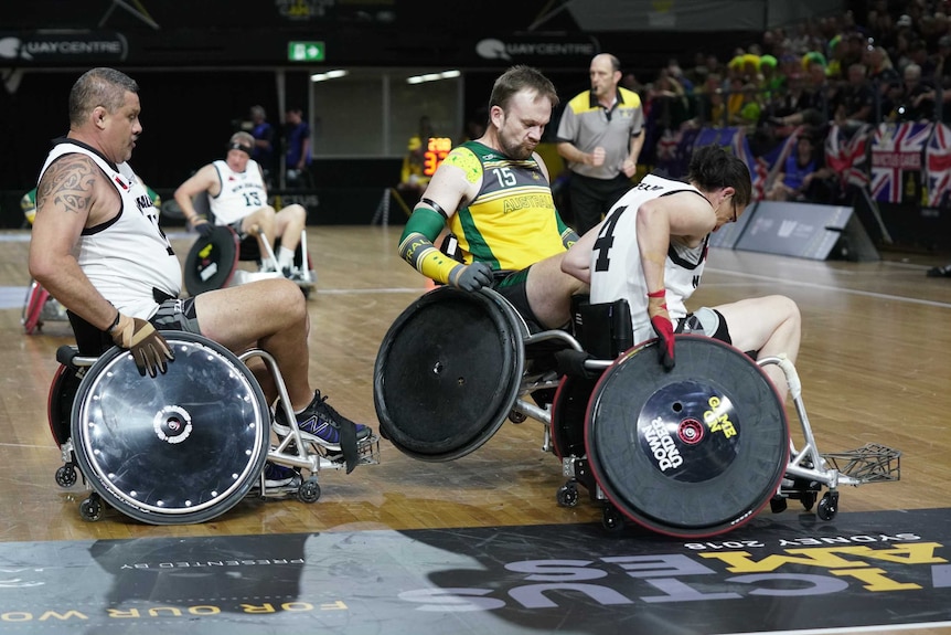 The Aussie and New Zealand teams collide during Wednesday's game