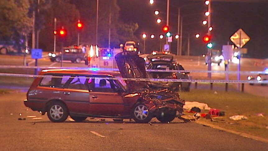 The scene of the accident outside Canberra Hospital