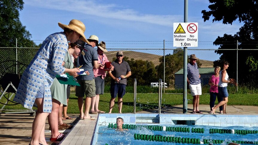 Kids in Jugiong, NSW, compete in local swimming competition, the Shine Shield.