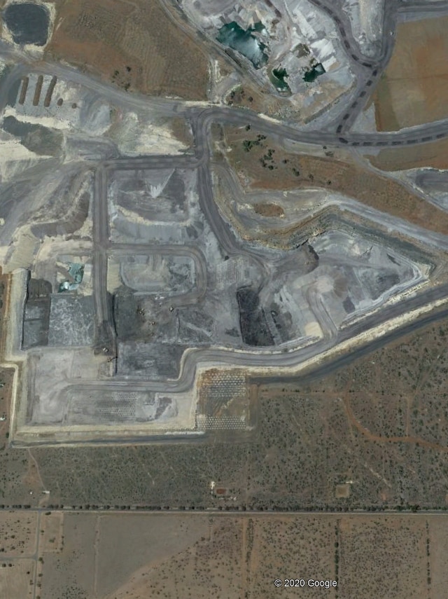 A satellite image of New Acland's West Pit from June 2020.