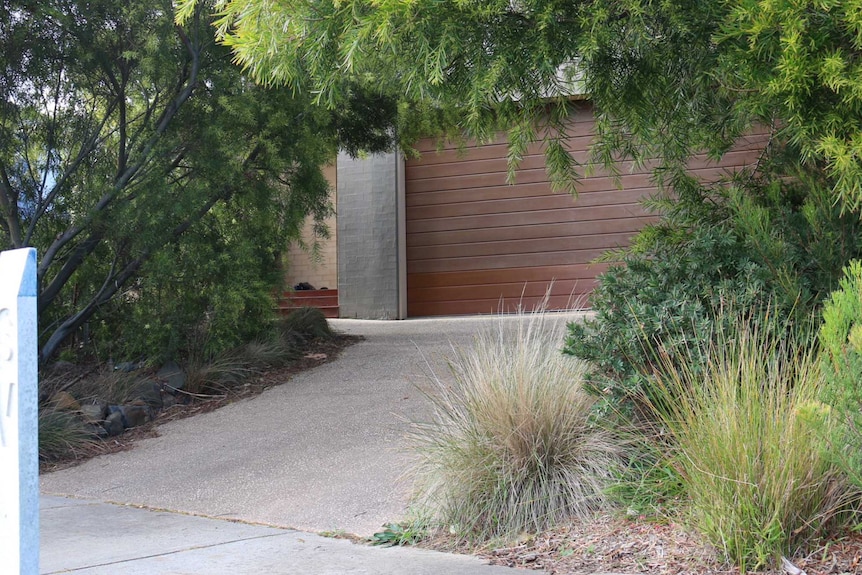 The driveway and garage of Samantha Fraser's home in Cowes.