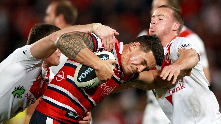 On the burst ... Sonny Bill Williams carries the ball forward for the Roosters