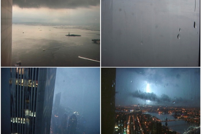 Still images taken from footage filmed on the 92nd floor of the World Trade Centre on Sept 10, 2001.