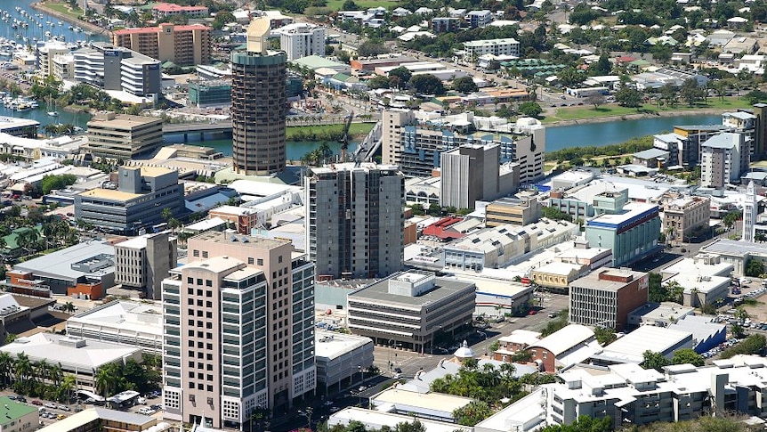 Aerial view of Townsville CBD.