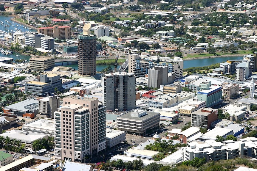 Aerial view of Townsville CBD.