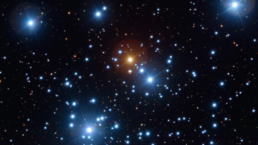 Deep sky image of the Jewel Box star cluster
