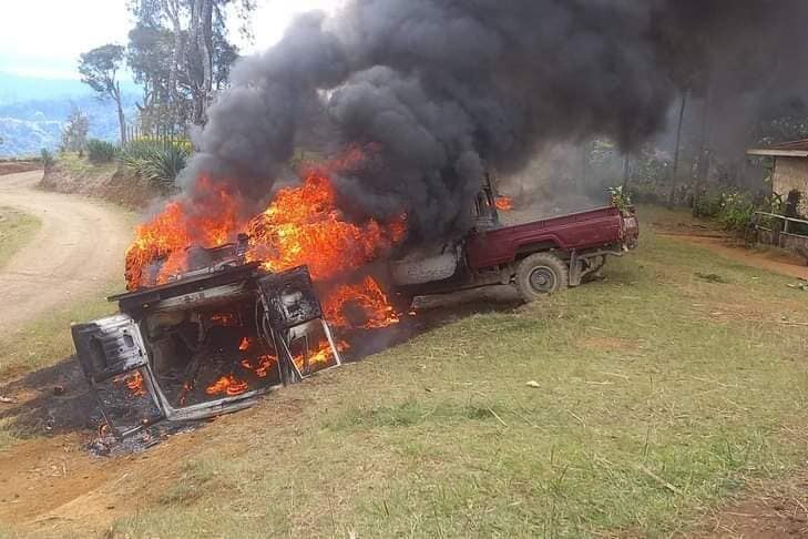A big, blazing truck fire 